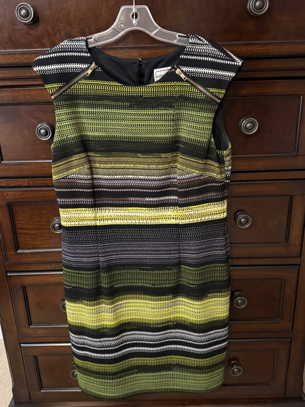 Striped Black and Green Dress